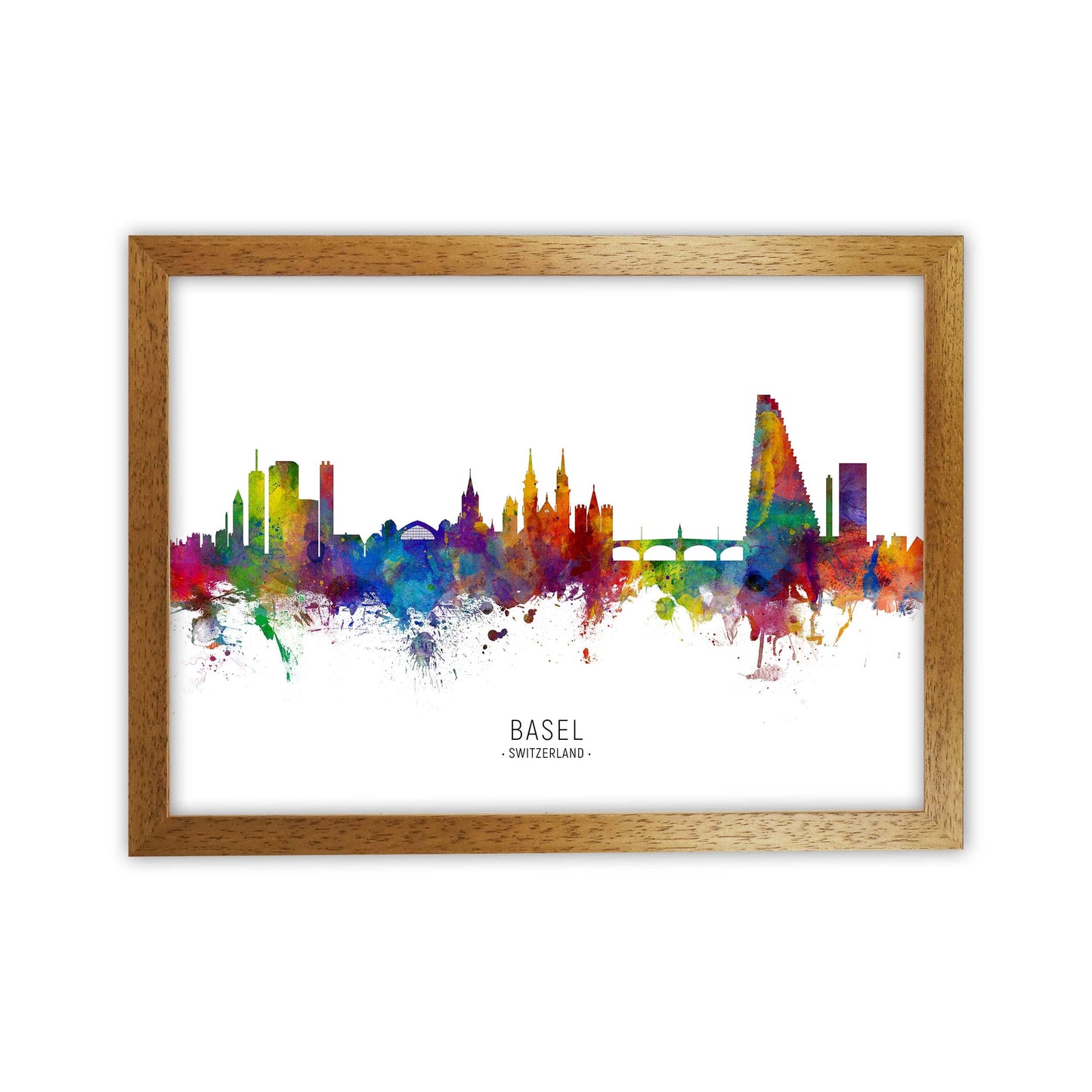 Avelena | Basel Schweiz Skyline Kunstdruck von Michael Tompsett
