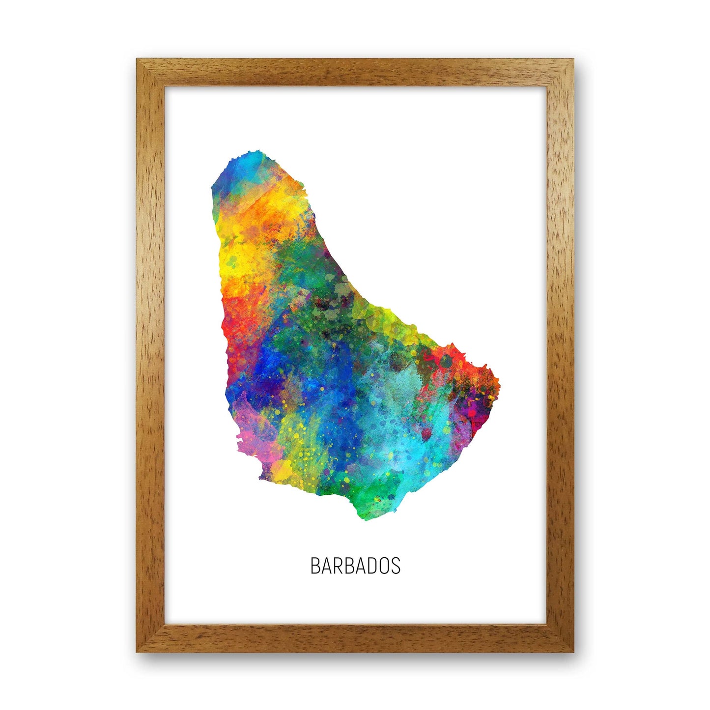 Avelena | Barbados Aquarellkarte Kunstdruck von Michael Tompsett