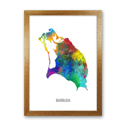 Avelena | Barbuda Aquarellkarte Kunstdruck von Michael Tompsett