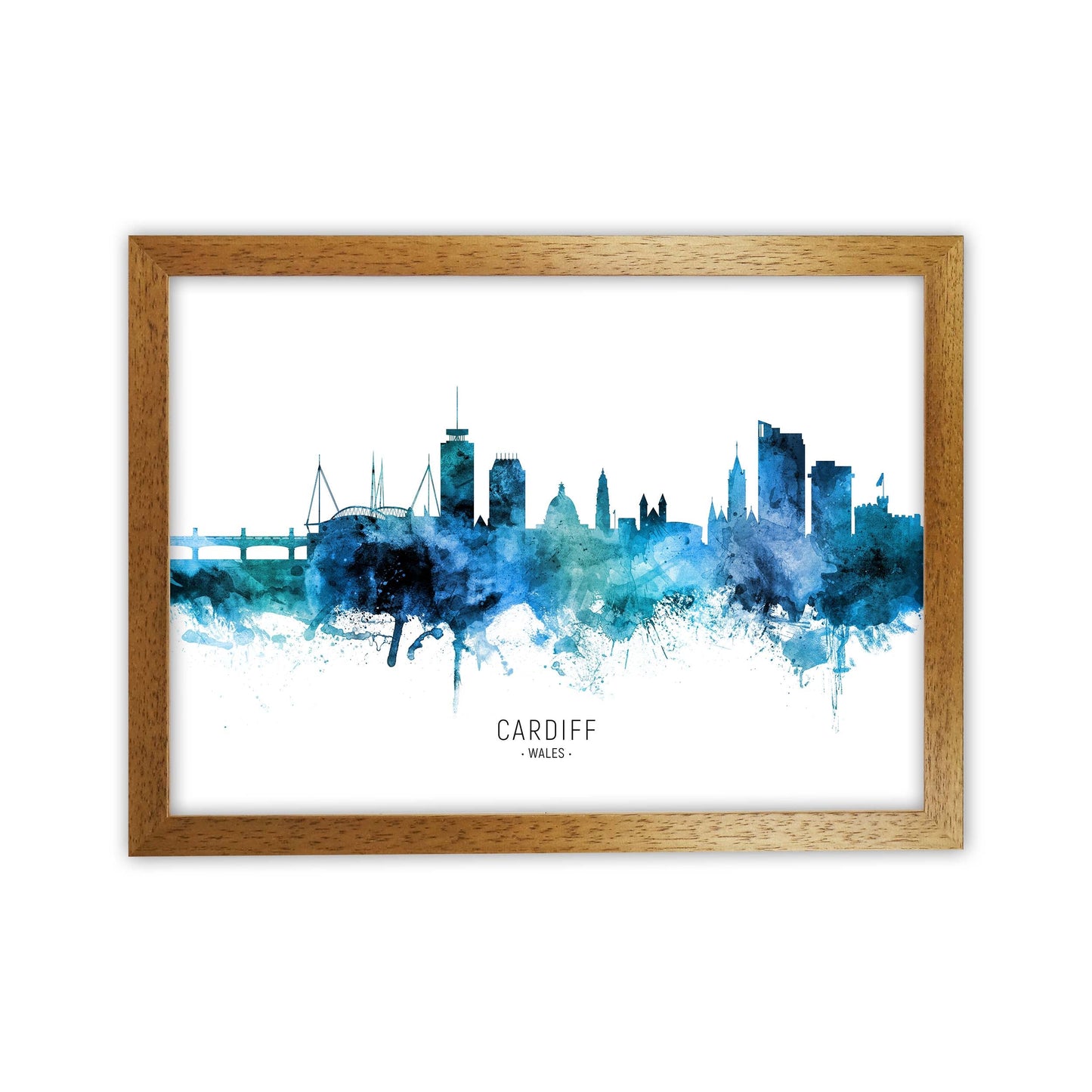 Avelena | Cardiff Wales Skyline Blau Stättenname