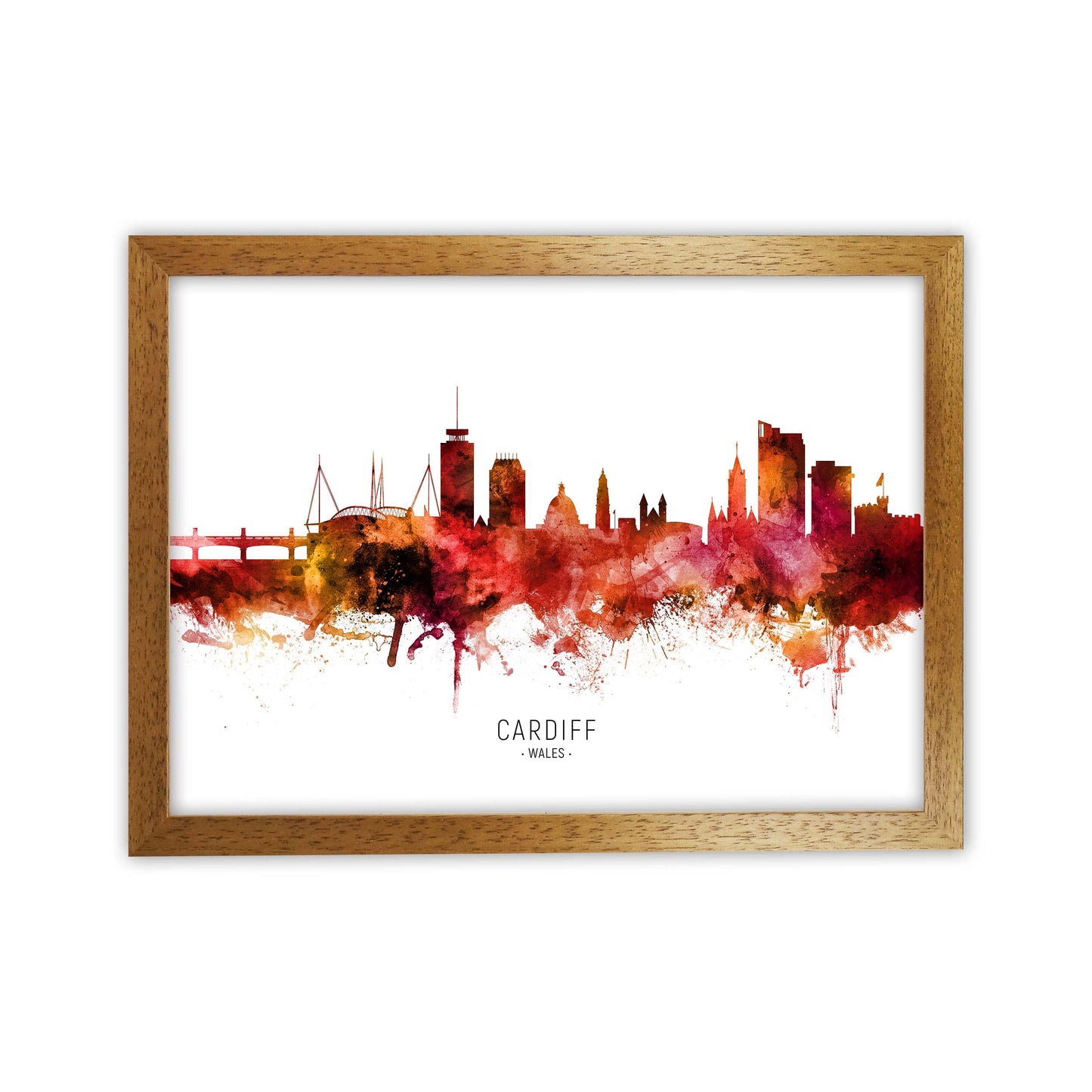 Avelena | Cardiff Wales Skyline Rot Stadtname Druck