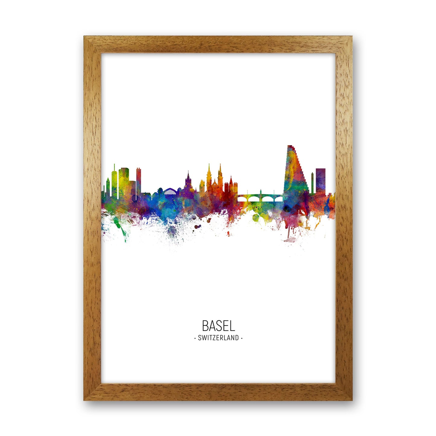 Avelena | Basel Schweiz Skyline Portrait Kunstdruck von Michael Tompsett