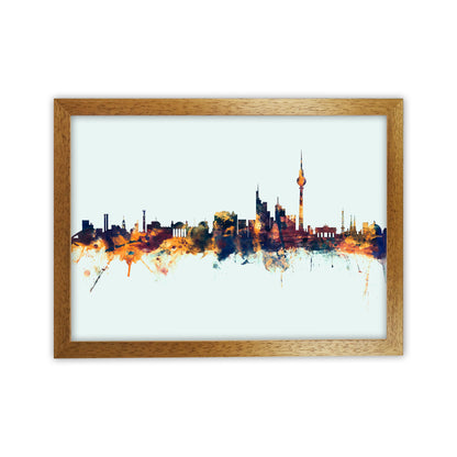 Avelena | Berlin Deutschland Skyline Blau Orange Kunsttrink von Michael Tompsett