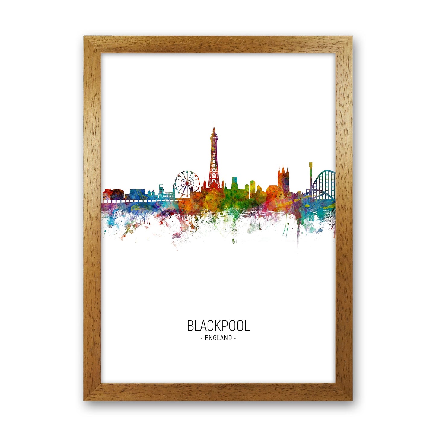 Avelena | Blackpool England Skyline Portrait Kunstdruck