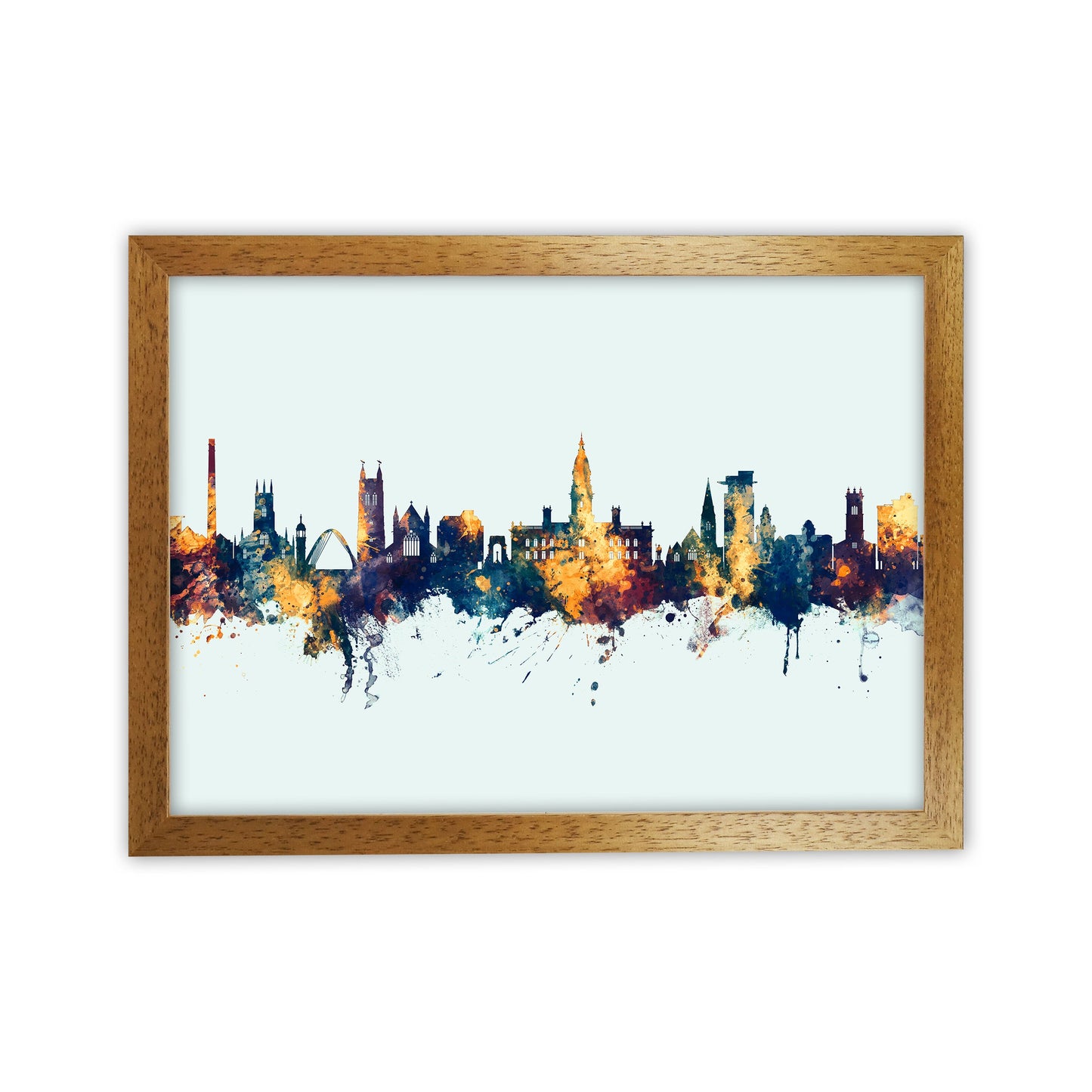 Avelena | Bolton England Skyline Blau Orange Kunstdruck