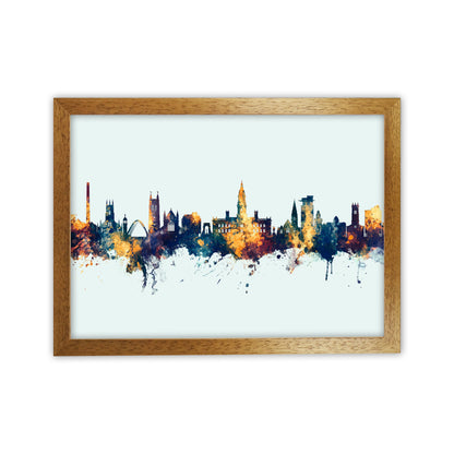Avelena | Bolton England Skyline Blau Orange Kunstdruck