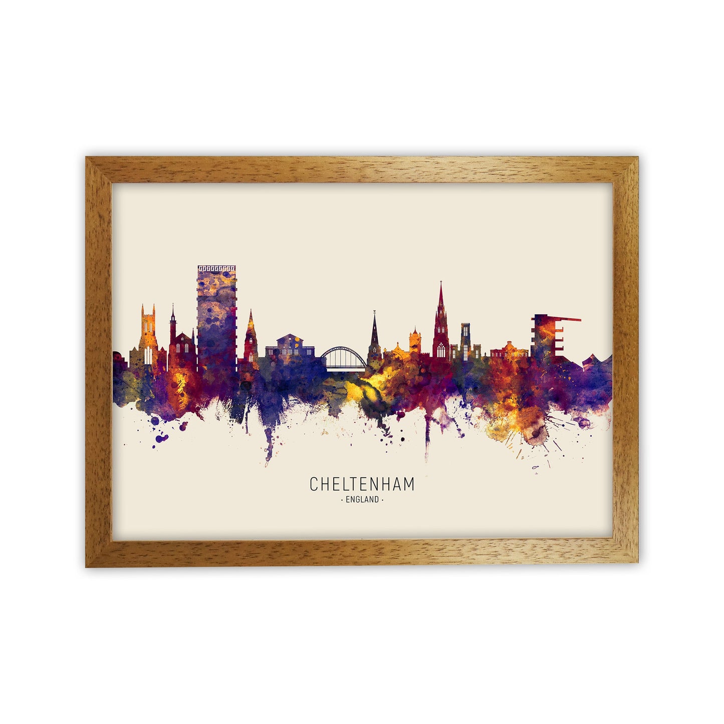Avelena | Cheltenham England Skyline Herbst Von Name Kunst Druck