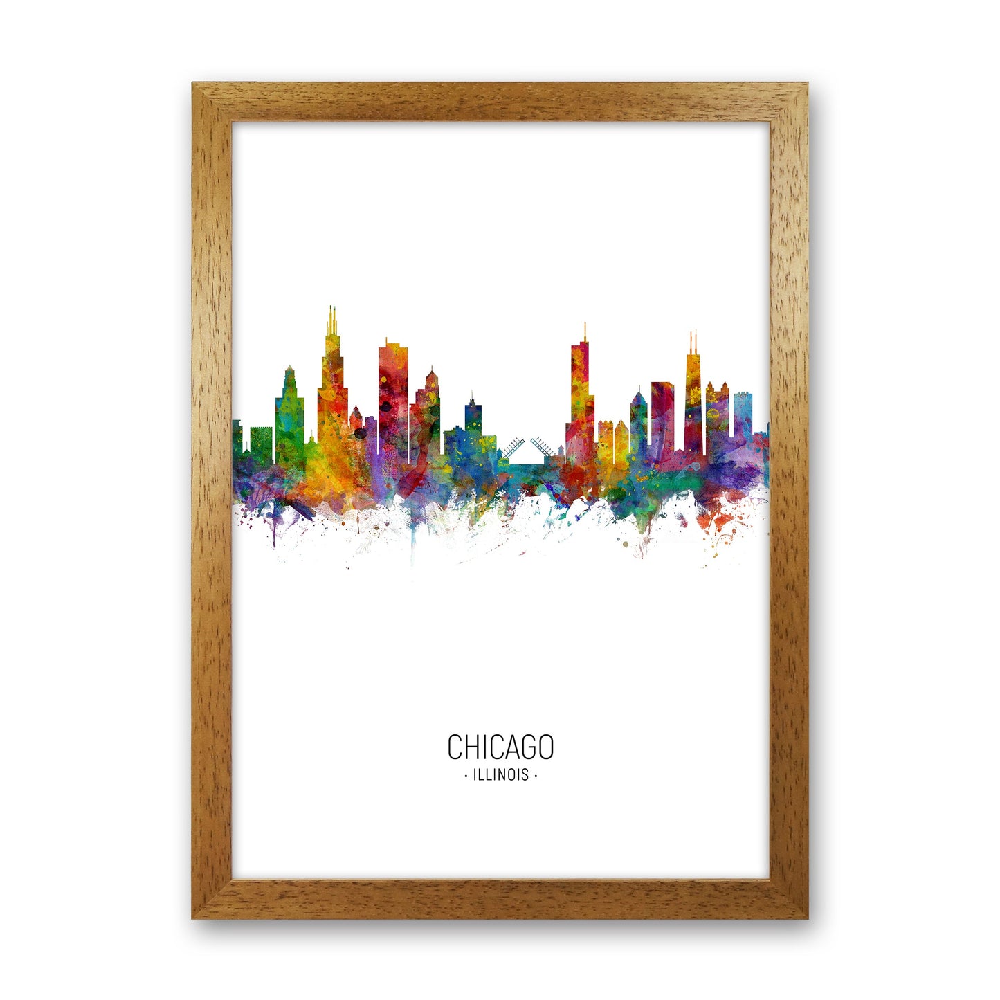 Avelena | Chicago Illinois Skyline Porträt Kunstdruck