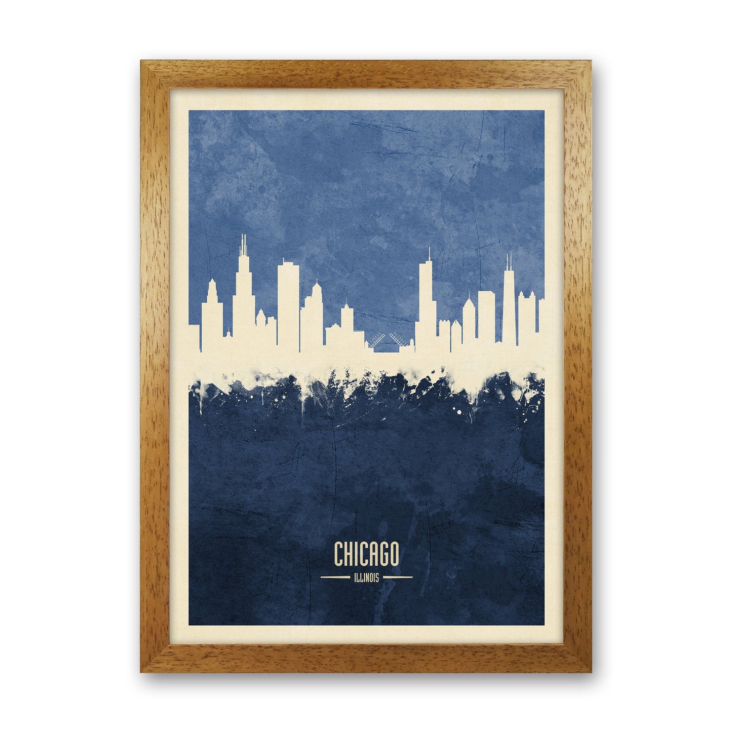 Avelena | Chicago Illinois Skyline Porträt Marine Kunstdruck