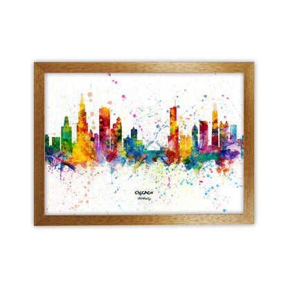 Avelena | Chicago Illinois Skyline Splash Kunst Druck