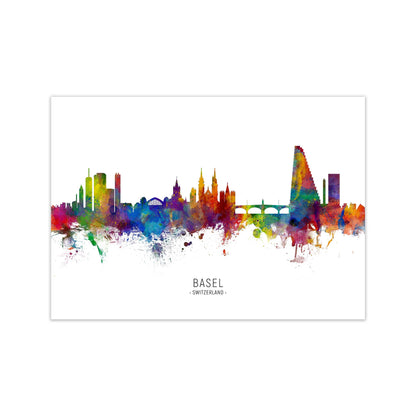 Avelena | Basel Schweiz Skyline Kunstdruck von Michael Tompsett