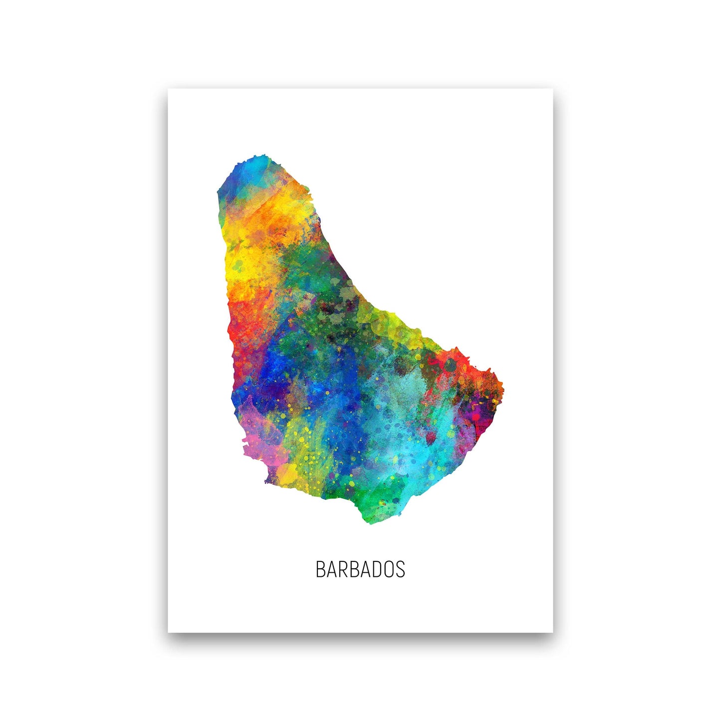 Avelena | Barbados Aquarellkarte Kunstdruck von Michael Tompsett
