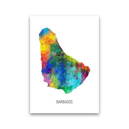 Avelena | Barbados Aquarellkarte Kunstdruck von Michael Tompsett