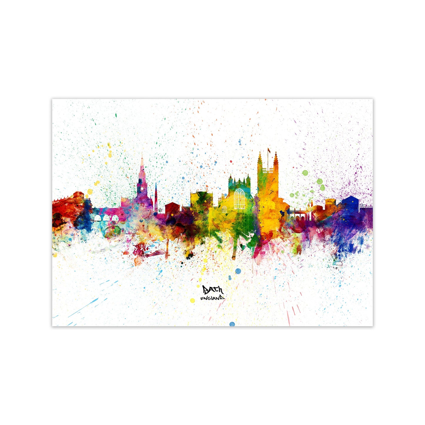 Avelena | Bad England Skyline Splash Kunstdruck von Michael Tompsett