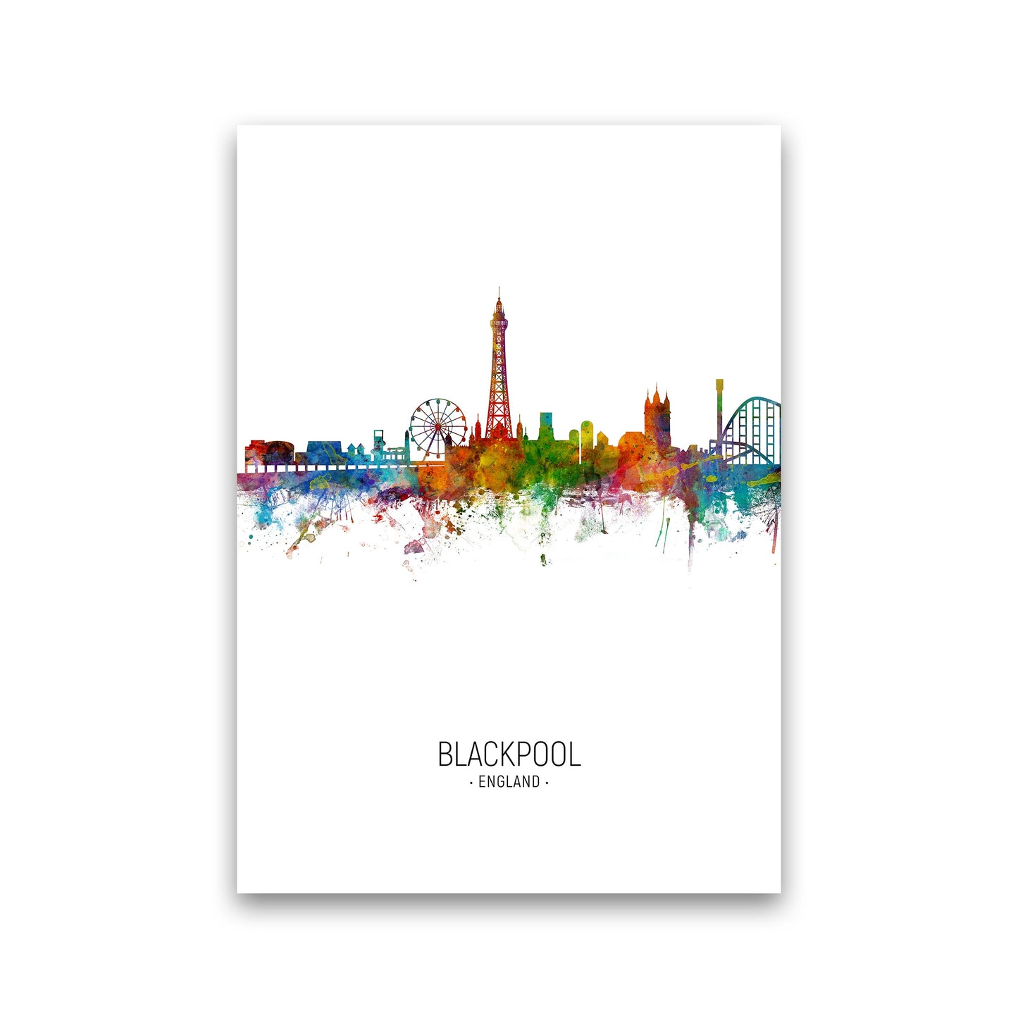 Avelena | Blackpool England Skyline Portrait Kunstdruck