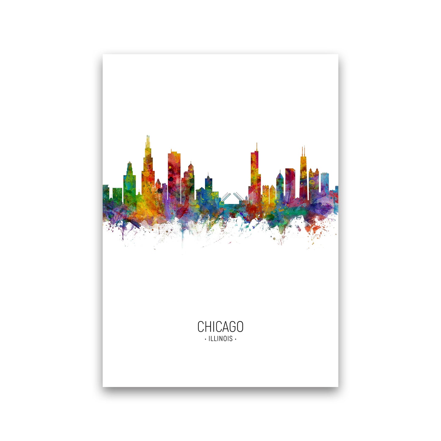 Avelena | Chicago Illinois Skyline Porträt Kunstdruck