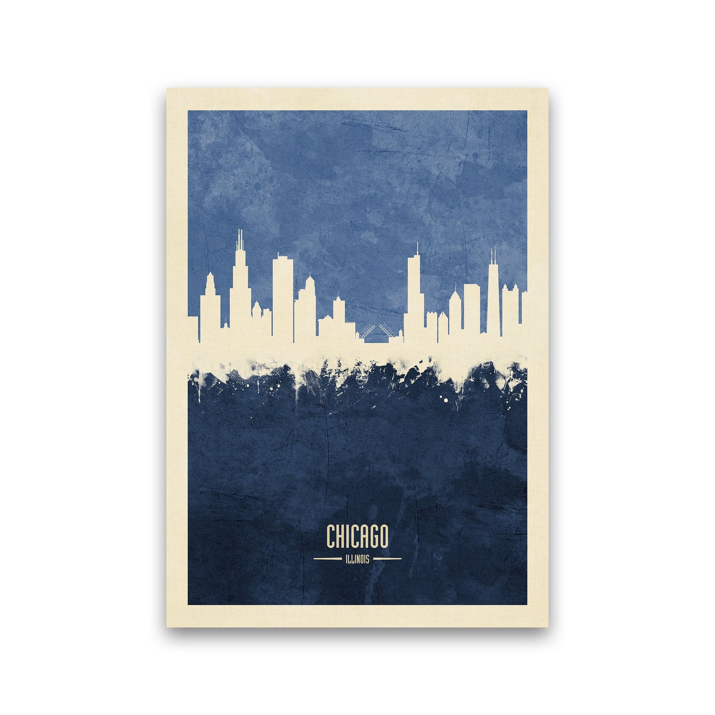 Avelena | Chicago Illinois Skyline Porträt Marine Kunstdruck