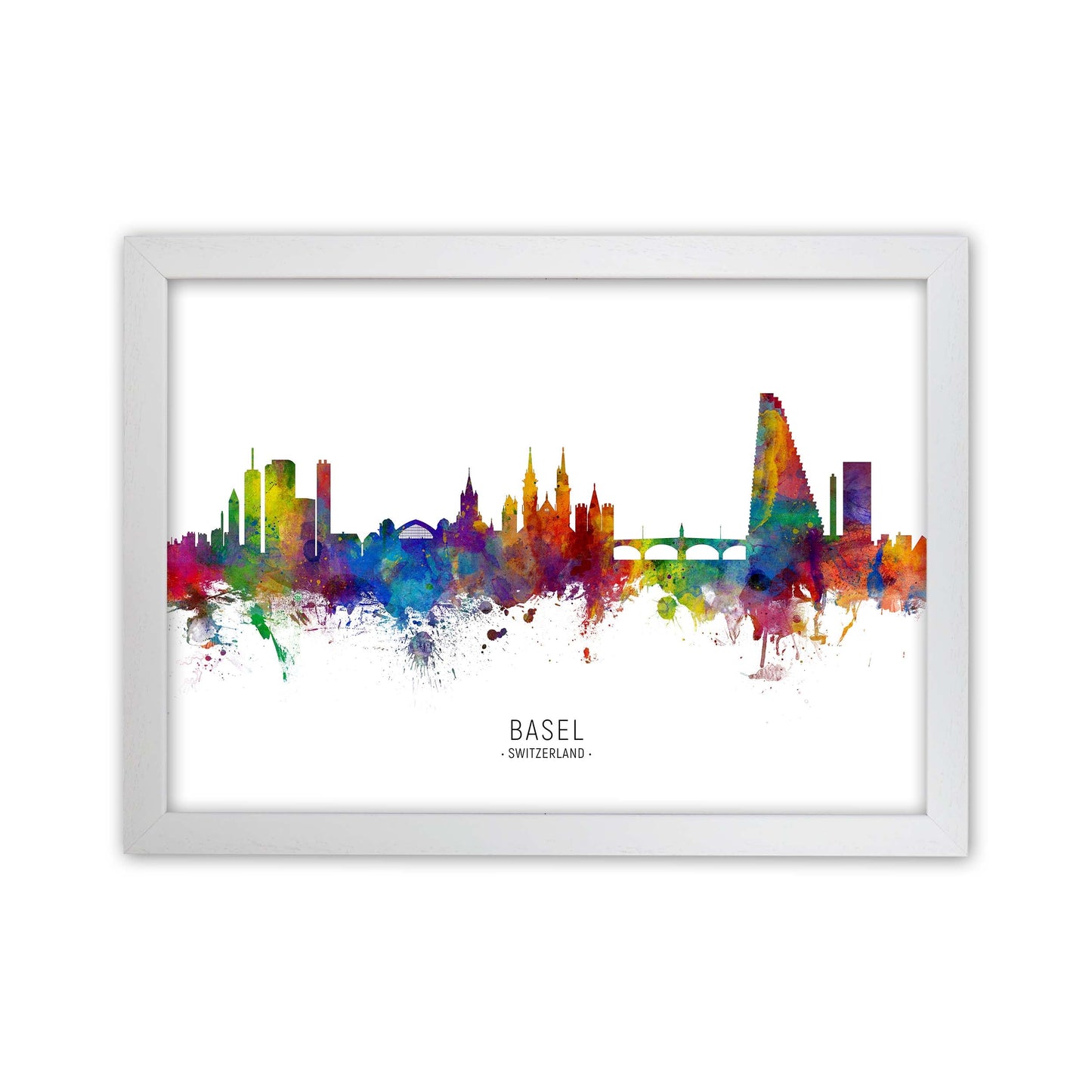 Avelena | Basel Schweiz Skyline Kunstdruck von Michael Tompsett