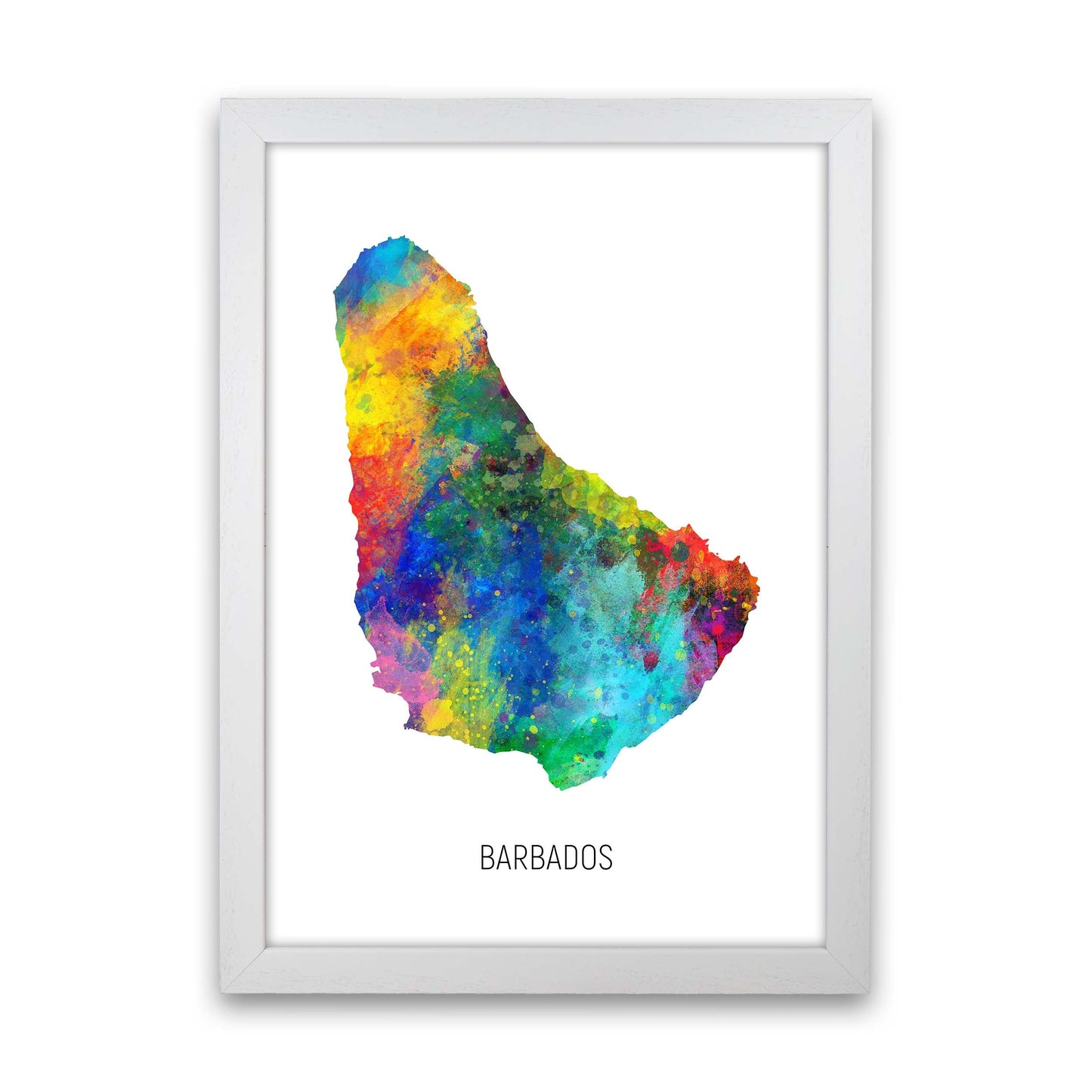 Avelena | Barbados Aquarellkarte Kunstdruck von Michael Tompsett