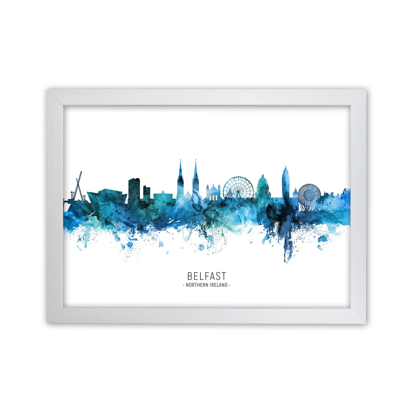 Avelena | Belfast Nordirland Skyline Blau ByName von Michael Tompsett
