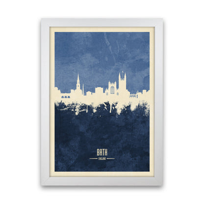 Avelena | Bad England Skyline Porträt Navy Kunstdruck von Michael Tompsett