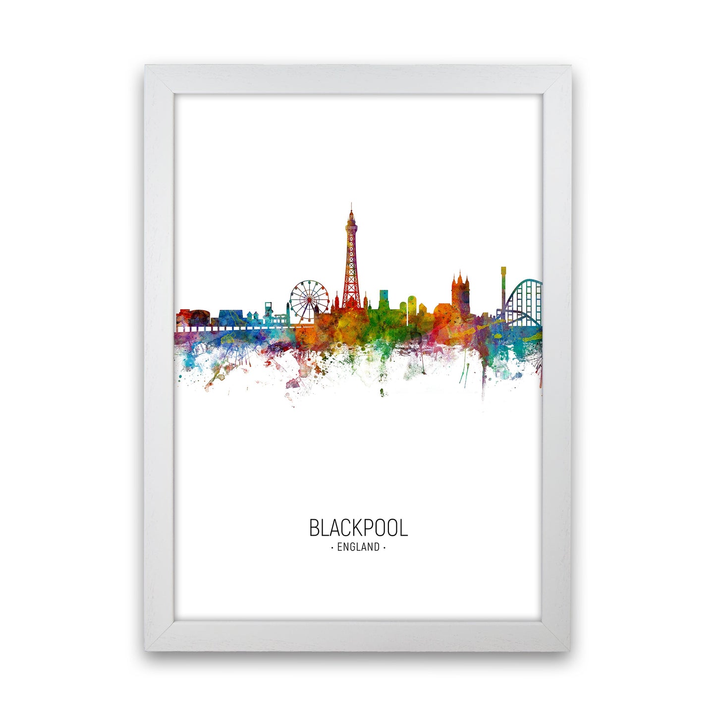 Avelena | Blackpool England Skyline Portrait Kunstdruck
