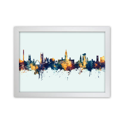 Avelena | Bolton England Skyline Blau Orange Kunstdruck