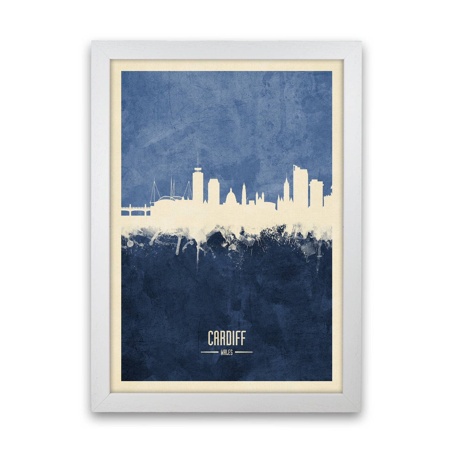 Avelena | Cardiff Wales Skyline Porträt Marine Kunstdruck