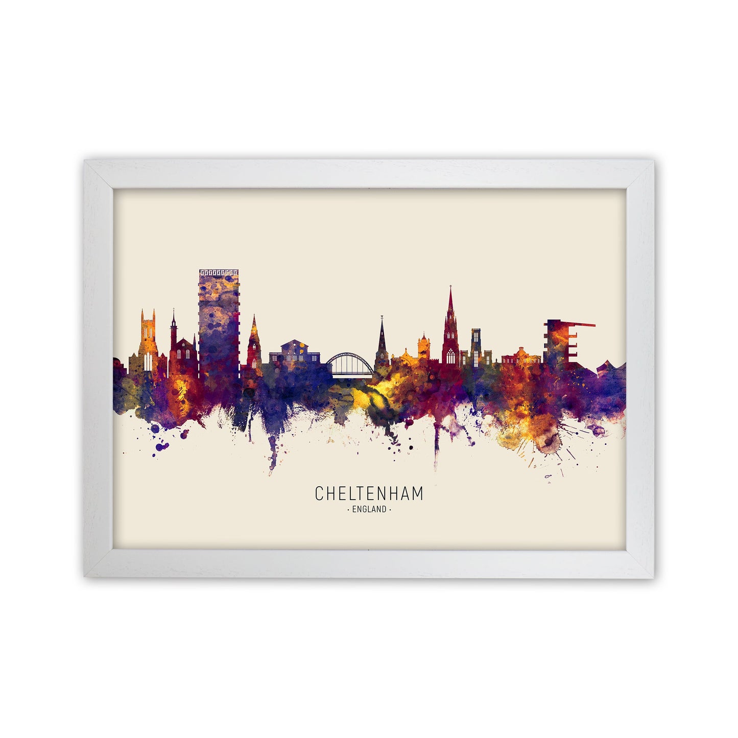 Avelena | Cheltenham England Skyline Herbst Von Name Kunst Druck