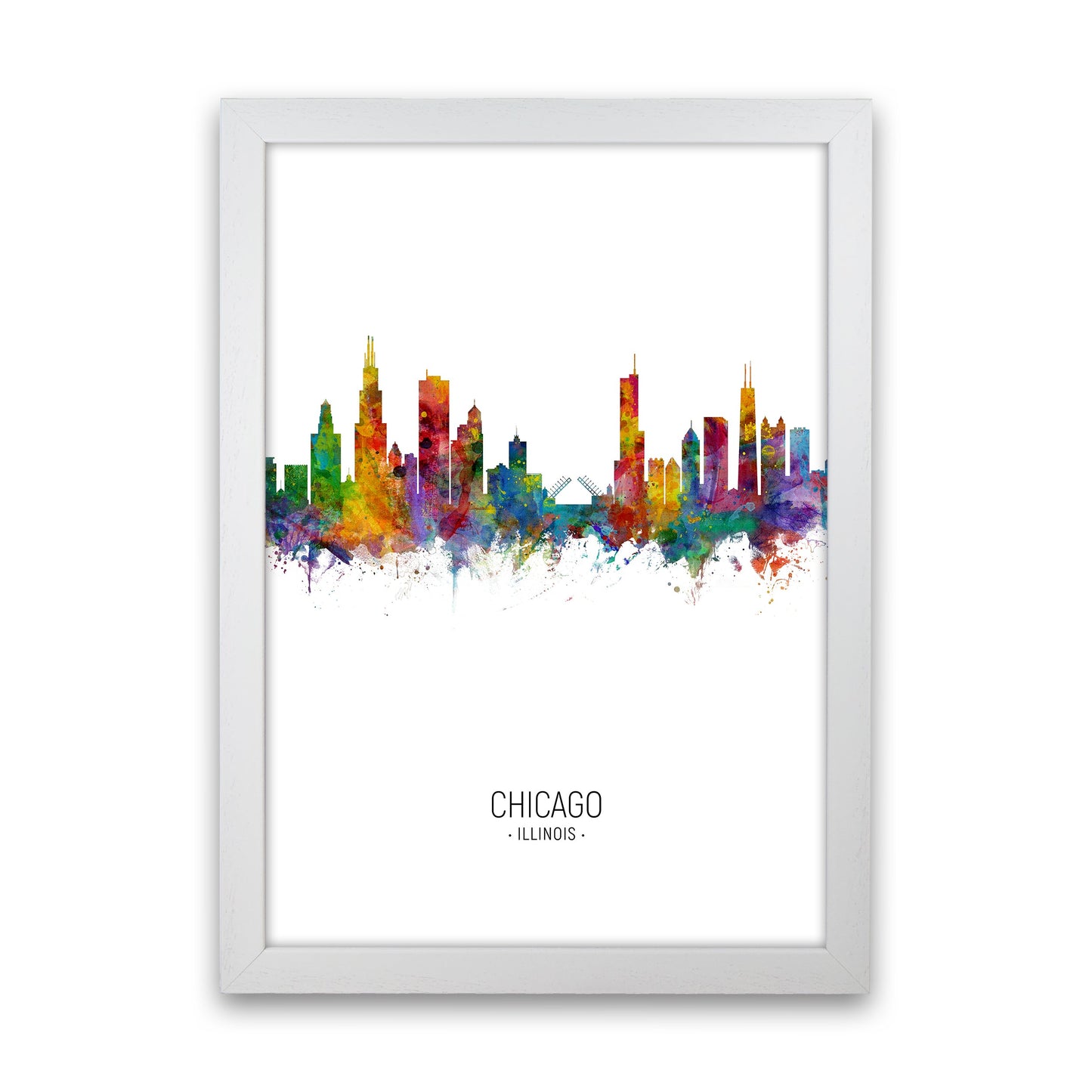 Avelena | Chicago Illinois Skyline Porträt Kunstdruck