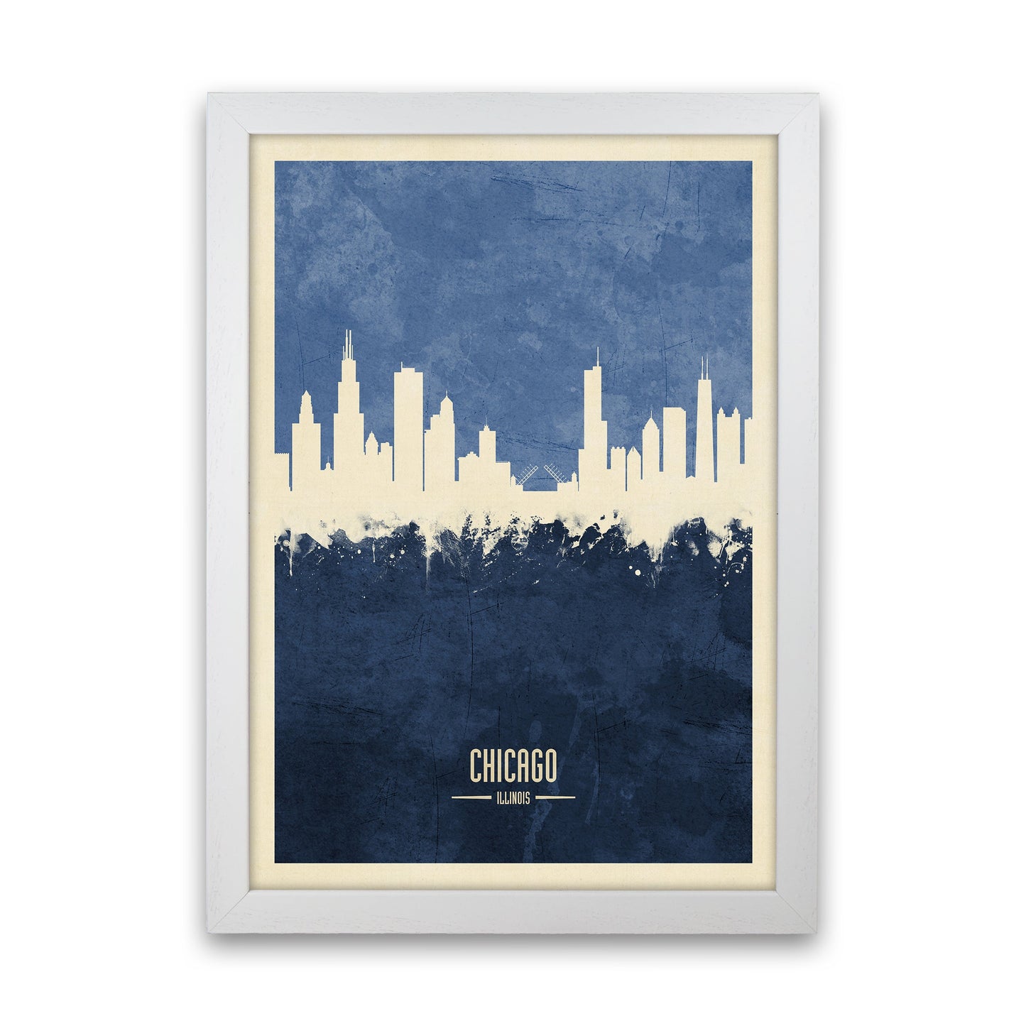Avelena | Chicago Illinois Skyline Porträt Marine Kunstdruck