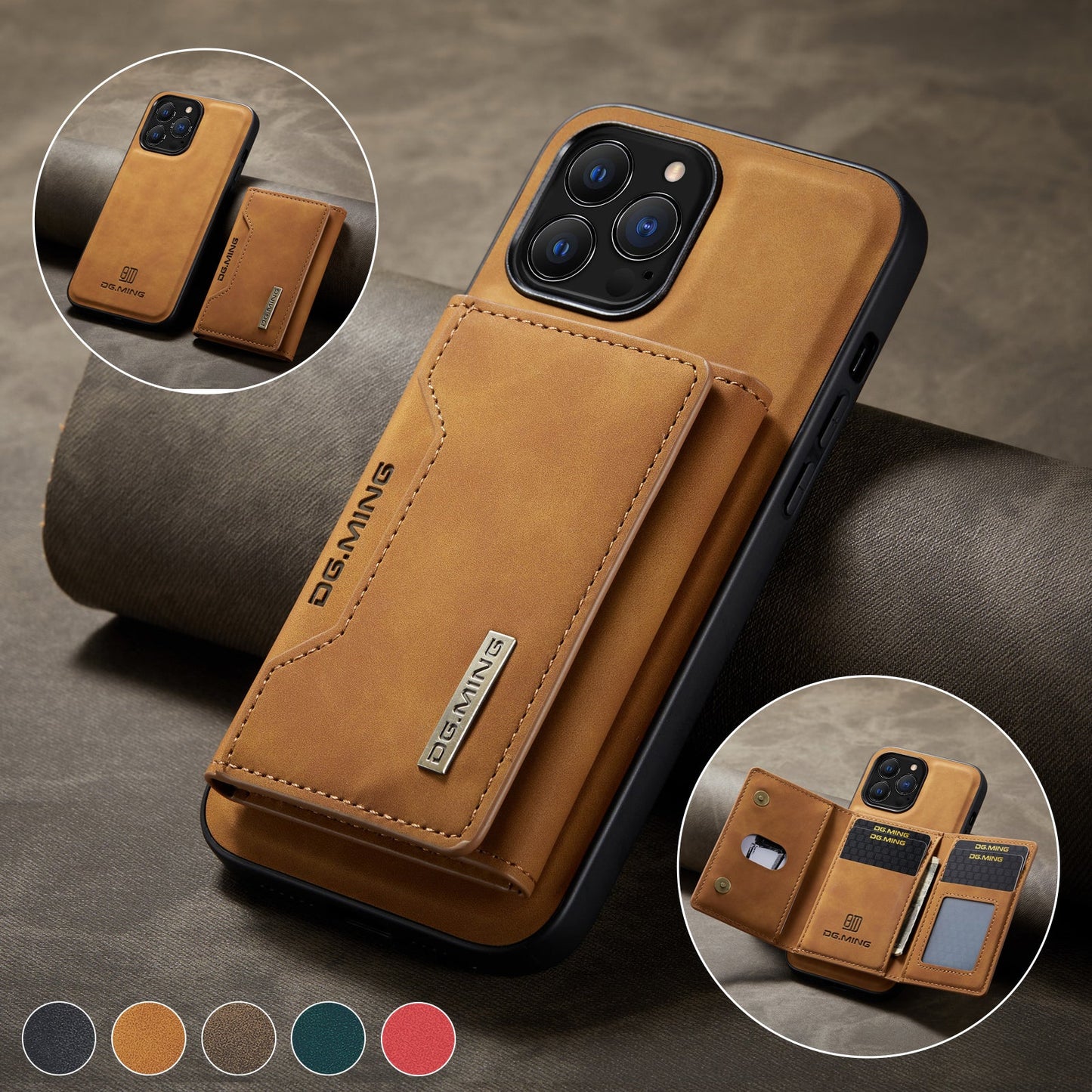 Avelena | 2 in 1 abnehmbares Leder Wallet Case für iPhone