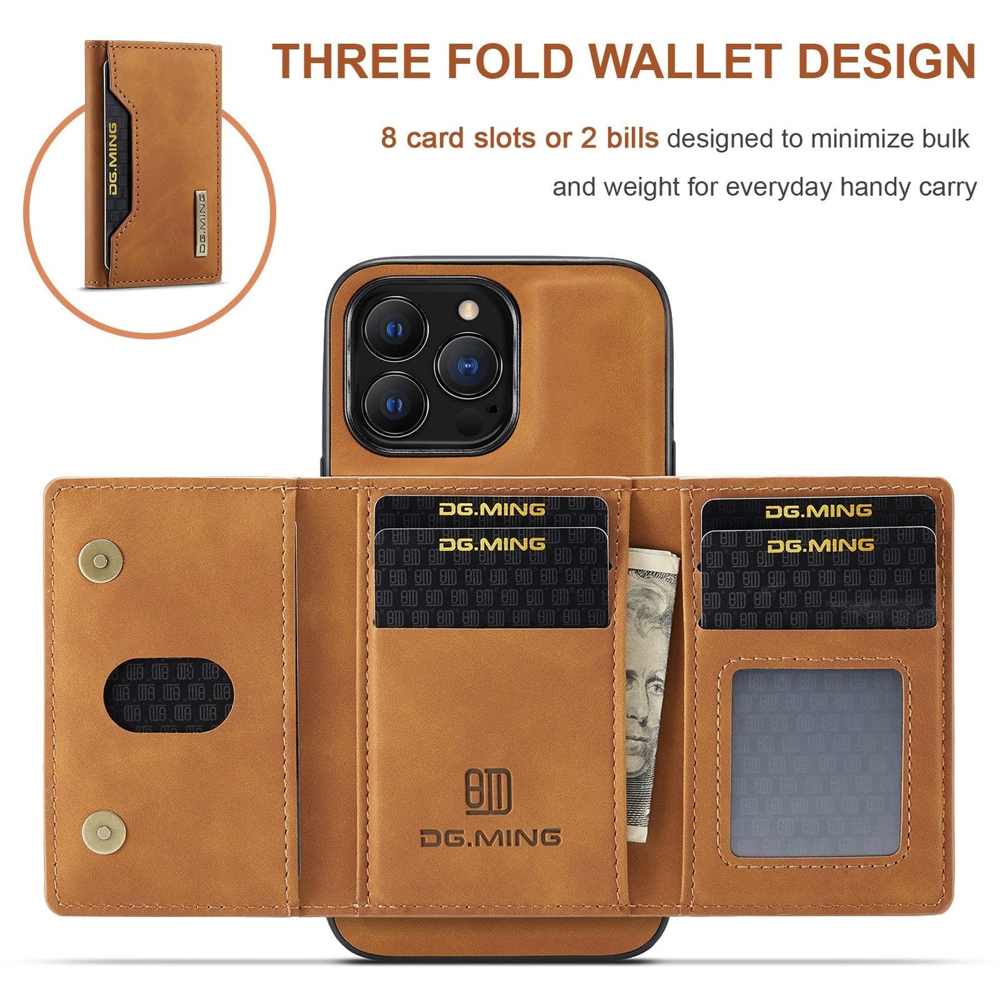 Avelena | 2 in 1 abnehmbares Leder Wallet Case für iPhone