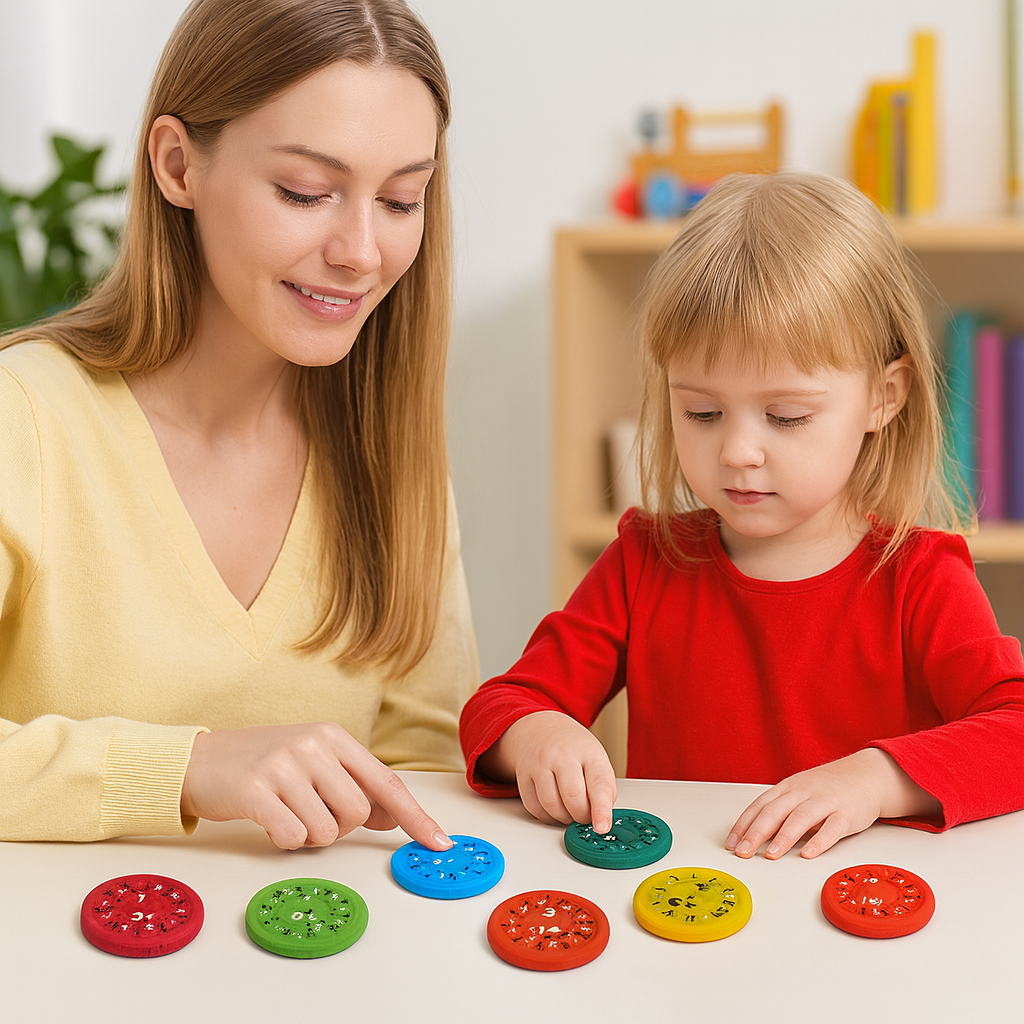 Avelena | Lehrreiches Mathe Fidget Spielzeug Farbiger Spinner