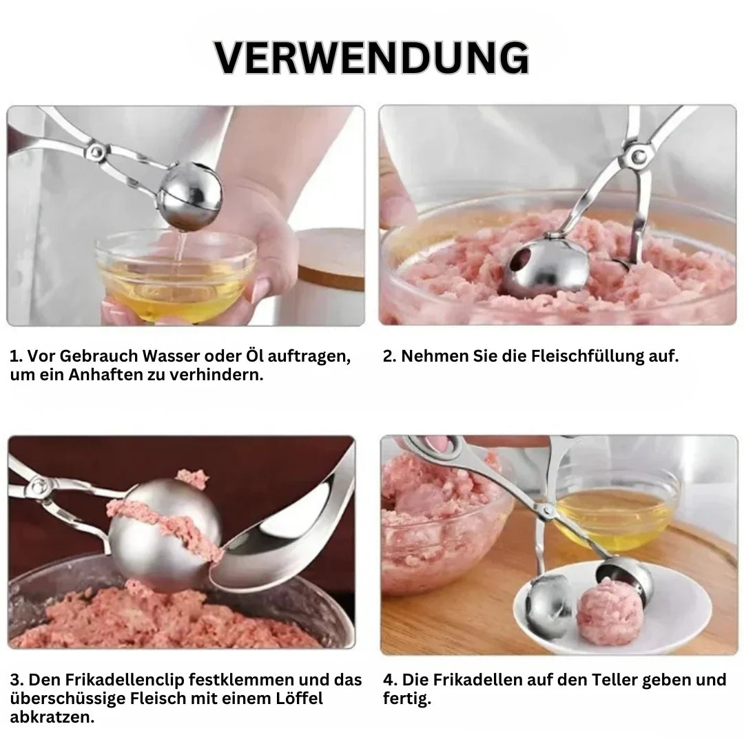 Avelena | Edelstahl-Fleischballformer – Fleischbällchen Zange für perfekte Hackbällchen