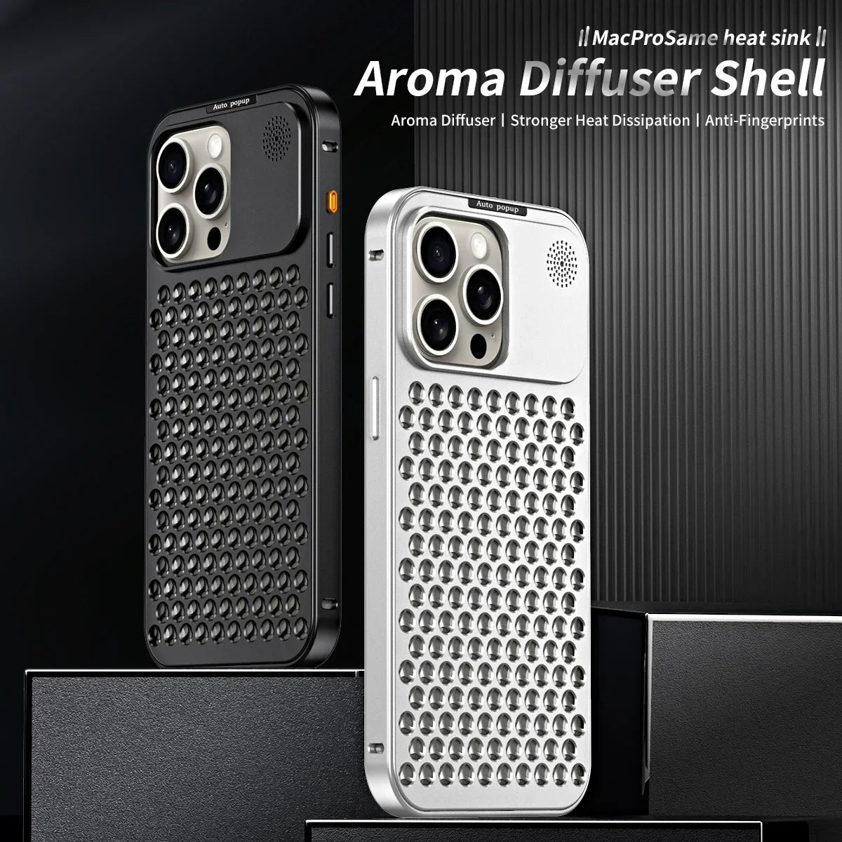 Avelena | Atemberaubende Parfüm Aluminiumlegierung Wärmeableitung Handyhülle für iPhone 12 13 14 15 Pro Max Plus abnehmbarer Schutzdeckel