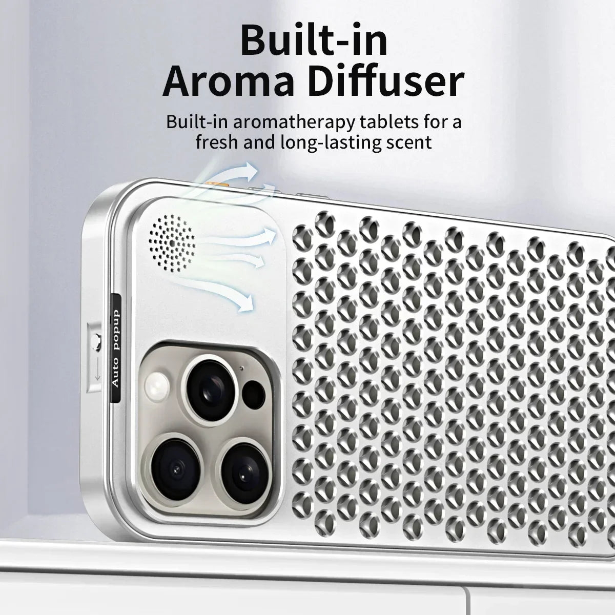 Avelena | Atemberaubende Parfüm Aluminiumlegierung Wärmeableitung Handyhülle für iPhone 12 13 14 15 Pro Max Plus abnehmbarer Schutzdeckel