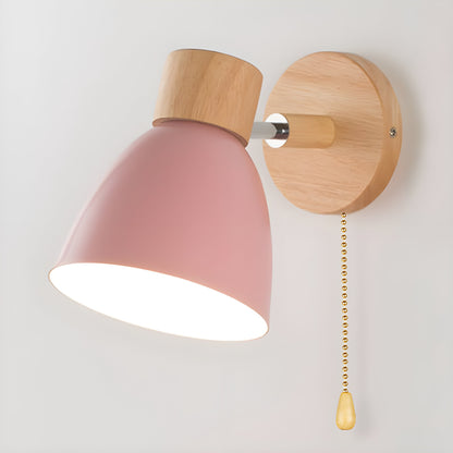 Avelena | Holz Nordische Wandlampe mit Schalter für das Schlafzimmer