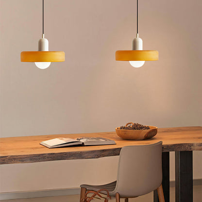 Avelena |  Pendelleuchte aus farbigem Glas | Elegante Hängeleuchte im Bauhaus-Stil | Designlampe für Wohnzimmer & Esszimmer