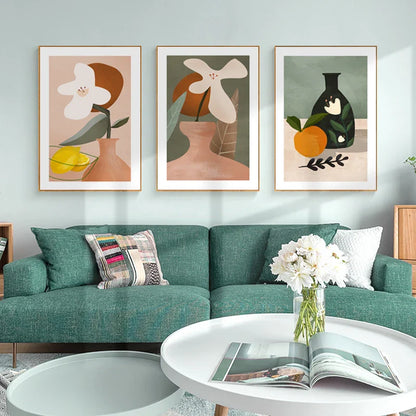 Avelena | Modern Abstrakte Florale Vase Stillleben Wandkunst Kunstdruck Bunte Bilder für Wohnzimmer Esszimmer Küchendekor