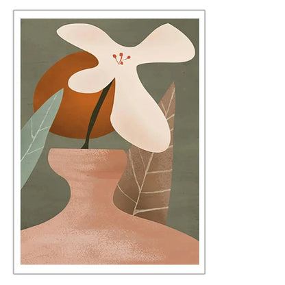 Avelena | Modern Abstrakte Florale Vase Stillleben Wandkunst Kunstdruck Bunte Bilder für Wohnzimmer Esszimmer Küchendekor