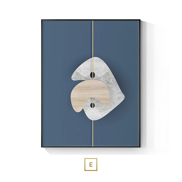 Avelena | Modern Ästhetik Abstrakte Goldene Perlen Mond Wandkunst Fine Art Leinwanddruck Schwebende Anhänger Bilder für Luxuriöses Wohnzimmer und Schlafzimmer Kunstdekoration