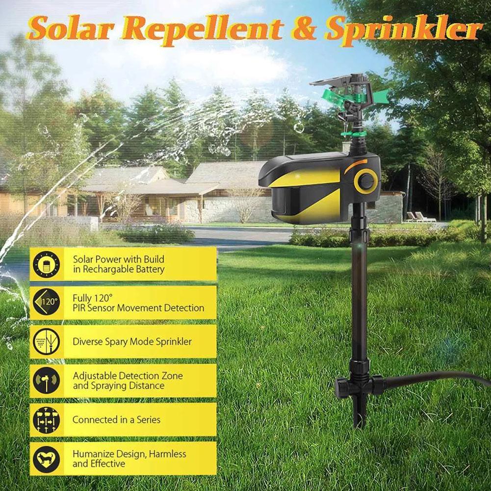 Avelena | Bewegungsaktivierter Rehabwehr-Sprinkler - Solarbetriebene Tierabwehr für Gärten & Rasen