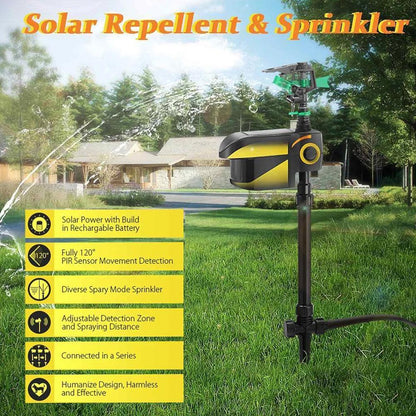 Avelena | Bewegungsaktivierter Rehabwehr-Sprinkler - Solarbetriebene Tierabwehr für Gärten & Rasen