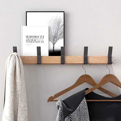 Avelena | Wandgarderobe mit beweglichen Haken – Skandinavisches Design aus Holz Metall