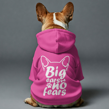Avelena | Große Ohren, Keine Angst Personalisierte Französische Bulldogge Hoodies Mit Lustigen Zitaten – Stilvoll, Gemütlich Und Premium 100% Baumwolle