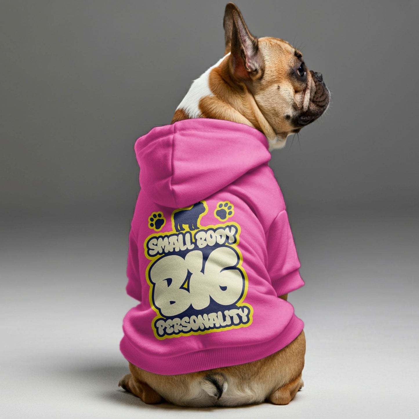 Avelena | Kleiner Körper, Große Persönlichkeit Personalisierte Französische Bulldoggen-Hoodies Mit Lustigen Sprüchen – Stilvoll, Gemütlich Und Aus Hochwertigem 100% Baumwolle