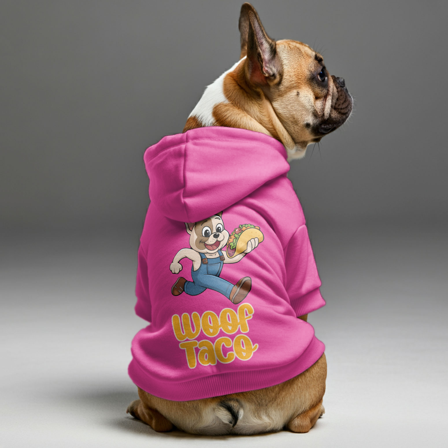 Avelena | Woof Taco Personalisierte Französische Bulldoggen Hoodies Mit Lustigen Zitaten – Stylisch, Gemütlich Und Premium 100% Baumwolle