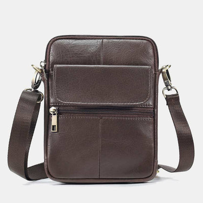 Avelena | Herren Kleine Echtleder Schultertasche – Kompakte Umhängetasche mit verstellbarem Riemen