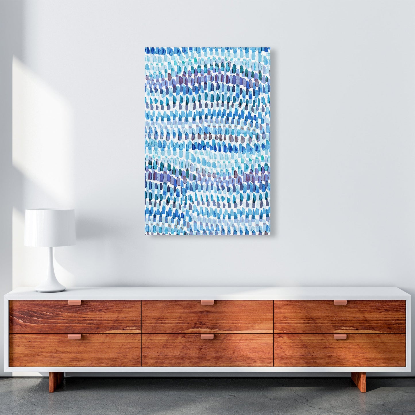 Avelena | Artsy Strokes Streifen Bunt Blau Abstrakt Kunstdokument